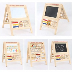 Montessori Wooden Toy Early Educational Childhood Drawing Board Kids Wooden Easel For Learning