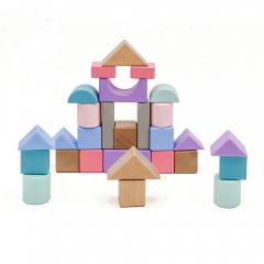 Montessori Toy Wooden Building Blocks Early Learning Toys Color Shape Educational Kids Stacked Blocks