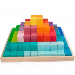 Wooden Building Blocks Toys Colorful Rainbow Stacking Tower Board Games For Children Baby Building Blocks