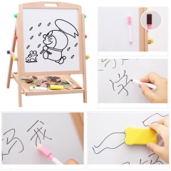 Small Blackboard Double Sided Children's Drawing Board Wooden Drawing Board Wooden Easel For Preschool Kids