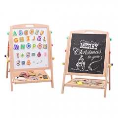 High Quality Kids Wooden Easel Toy Drawing Writing Easel Wood Activity Easel Board For Kids