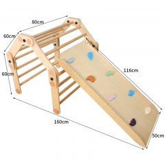 Montessori Pickler Triangle Indoor Folding Climbing Frame Wooden Foldable Pickler Climbing Set