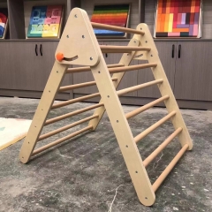 Wooden Montessori Toddler Climbing Furniture Indoor Playground Triangle With Ladder Climbing Triangle For Kids