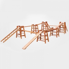 Wooden Kids Outdoor Climbing Furniture Playground Climbing With Ladder Wood Kids Climbing Set