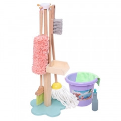 Wooden Kids Detachable Cleaning Tool Set Toys Sweeping Broom Mop Duster Game Montessori Toys