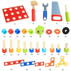 Montessori Wooden Tool Workbench Toddler Workshop Set Pretend Playhouse Toys For Kids