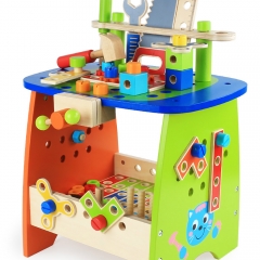 Montessori Wooden Tool Workbench Toddler Workshop Set Pretend Playhouse Toys For Kids