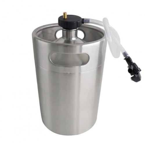 HB-BKT2G 2L Homebrew Growler Mini Keg Stainless Steel Keg Style Beer Growler with mini Mini Keg Coupler