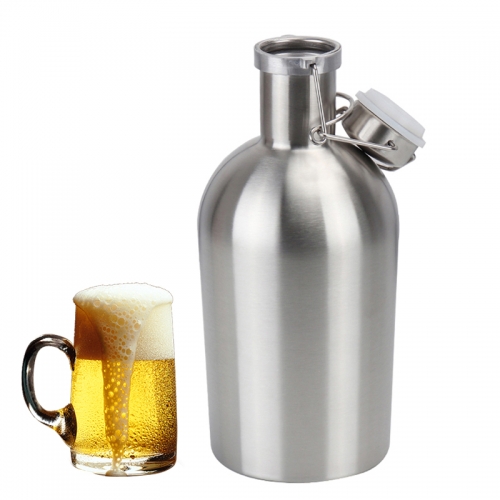 HB-BG32 32 oz Stainless Steel Beer Growler, 1 liter Beer Bottle with Swing Top