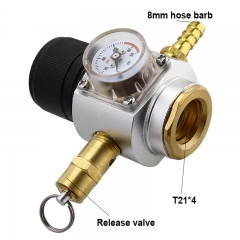 HB-CRP91 Carbonation Beer Gas Line Assembly,Soda Water 0-90 PSI Gauge CO2 Regulator & PVC Tube & Ball Lock Type Homebrew Beer Wine Making