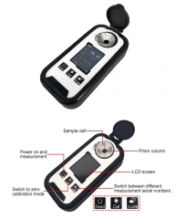 MSDR-P2-401 0-60% Brix, 0-22% VOL, 0-150 Oe, 0-25 KMW Wine Digital Refractometer with ATC Portable Meters Oecal Meter