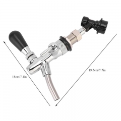 HB-BT10 Flow Control Faucet Beer Tap Keg Beer Homebrewing Tap with Ball Lock Liquid Disconnect for Bars