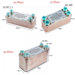 HB-WC40 Plates Heat Exchanger Wort Chiller 2x1/2'' + 2x3/4'' NPT, Stainless Steel Counter Flow Chiller Bar Homebrew Beer Cooler Tools