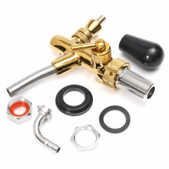 HB-BT07G Gold color Adjustable G5/8 Draft Beer Faucet With Flow Controller Draft Shank Tap Chrome Plating For Keg Tap