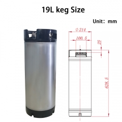 HB-BK195 5 Gal 19.5L Beer Keg Rubber Handle Barrel Stainless Steel Homebrew Growler Leak Proof Top Lid Beer Bucket Ball Lock Type