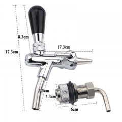 HB-BT07 Adjustable G5/8 Draft Beer Faucet With Flow Controller Draft Shank Tap Chrome Plating For Keg Tap