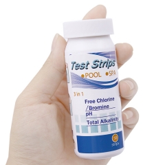 PP-3IN1 3-In-1 Swimming Pool Test Paper Residual Chlorine PH Value Alkalinity Hardness Test Strip 50strips/bottle