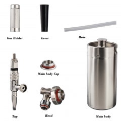 HB-BKT4K 4L Mini Stainless Steel Keg with Nitro Cold Brew Coffee Tap Home brew coffee System Kits