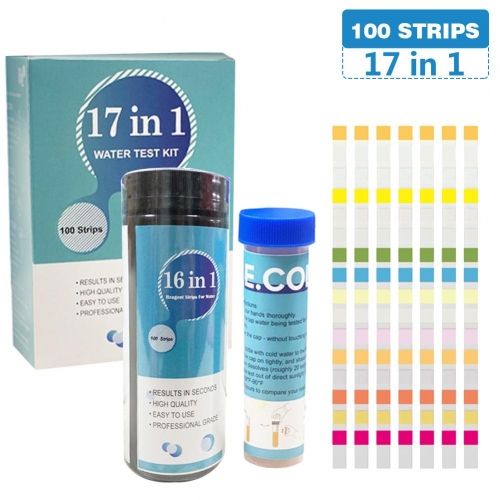 PP-17IN1 17-In-1 Water Test Strip Aquarium Fish Tank Pool Water Drinking Water Quality Hardness PH, Bromine, Nitrate Test Strip