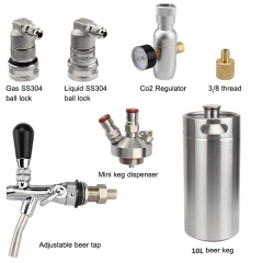 HB-BKT10 home brewing stainless steel mini keg 10L Beer Keg High Quality Pressurized Mini Growler ,Keg Growler Set with Beer Faucet Tap