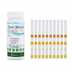 PP-4IN1 4-In-1 Swimming Pool Test Paper Residual Chlorine PH Value Alkalinity Hardness Test Strip 50strips/bottle