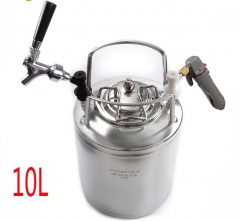 HB-BK25L 2.5 Gallon 10L Cornelius Keg Style Stainless Steel Beer Keg & Beer Faucet tap & CO2 Keg Charger Kit,Homebrew Set