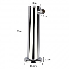 HB-BTT1B Single Faucet Draft Beer Dispensing Tower Stainless Steel Body & 1 pc Beer Tap , 3-Inch Diameter Draft Beer Tap Column Tower