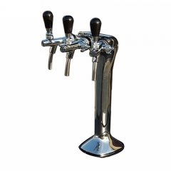 HB-BTT3F Triple Faucet Snake Font, Cobra Triple Tap Flooded Font, Chrome Plated Brass, for European Flow Control Type Tap