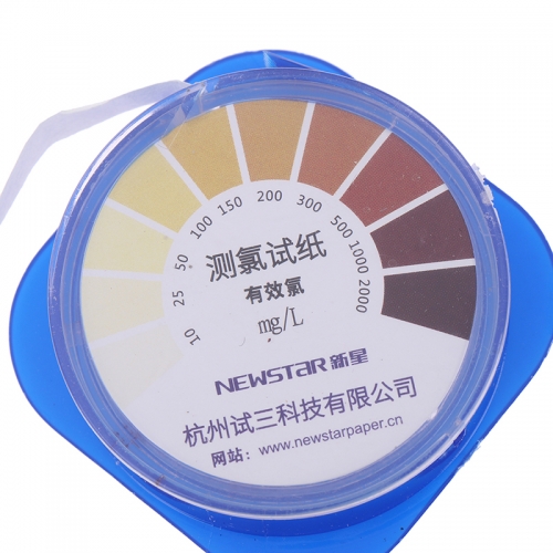 PPC-01 Chlorine Test Paper Strips Range 10-2000mg/lppm Color Chart Cleaning Water Testing Measuring