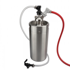 HB-BKT36H 3.6L mini beer keg growler with Mini Keg Tap Dispenser & ball lock Quick Disconnects for Draft Beer Homebrew Good For Picnic