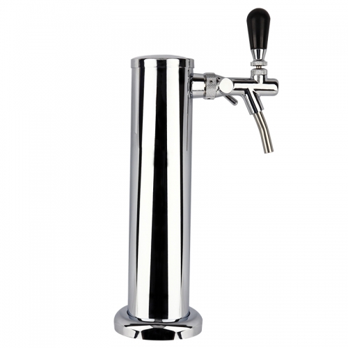 HB-BTT1B Single Faucet Draft Beer Dispensing Tower Stainless Steel Body & 1 pc Beer Tap , 3-Inch Diameter Draft Beer Tap Column Tower