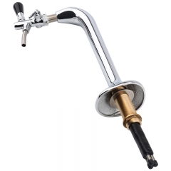 HB-BTT1G Chrome Plated Brass Single Faucet Snake beer tower with one brass beer tap, for European Flow Control Type Tap