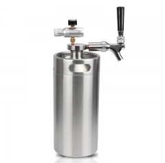 HB-BKT36C Stainless Steel mini Growler Spears Beer Spear with beer Tap Faucet With CO2 Injector for 3.6L Beer Growlers