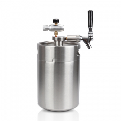 HB-BKT5C Stainless Steel mini Growler Spears Beer Spear with beer Tap Faucet With CO2 Injector for 5L Beer Growlers