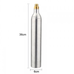 HB-CC06LW Soda Water Cylinder, 0.6L High Pressure Aluminum Bottle Soda Tank with Refill Soda Adapter Valve W21.8