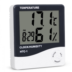 HTC-1 High Quality Indoor Room LCD Electronic Temperature Humidity Meter Digital Thermometer Hygrometer Weather Station Alarm Clock
