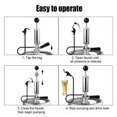 HB-BP20 4 Inch Picnic & Party Pump, Beer Keg Tap Simple Homebrew Kegerator Dispenser Keg Party Pumps with D System/ S System Keg Coupler