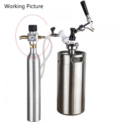 HB-CRP90 Carbonation Beer Gas Line Assembly,Soda Water 0-90 PSI Gauge CO2 Regulator & PVC Tube & Ball Lock Type Homebrew Beer Wine Making