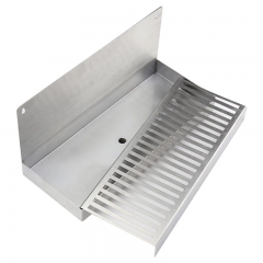 HB-DT21 Kegerator Beer Drip Tray,Stainless Steel Wall Mounted Drip Tray with Drain Hole Craft Beer Beverage Dispenser Homebrew Bar Tool