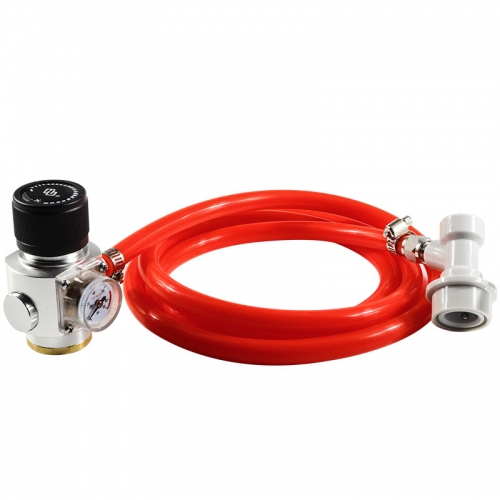 HB-CRP91 Carbonation Beer Gas Line Assembly,Soda Water 0-90 PSI Gauge CO2 Regulator & PVC Tube & Ball Lock Type Homebrew Beer Wine Making