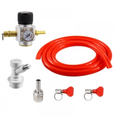 HB-CRP92 Carbonation Beer Gas Line Assembly,Soda Water 0-90 PSI Gauge CO2 Regulator & PVC Tube & Ball Lock Type Homebrew Beer Wine Making