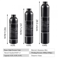 HB-PC 4500Psi Paintball Cylinder Aluminum CO2 Air Tank (Empty) Safety explosion-proof High Pressure Soda Bottle Filling Tank Cylinder