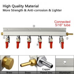 HB-CD06 Homebrew Six Way 6-way Beer Brewing Gas Manifold CO2 Distributor Manifold Splitter