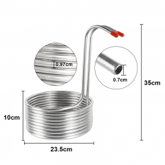 HB-IC01 3/8'' x 8m Immersion Chiller,Stainless Steel Cooling Coil Tube Wort Chiller Super Effective Heat Exchanger Homebrew Beer Cooler