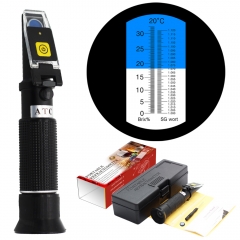 LED-RHB-32SG-1.12 ATC Beer Refractometer 0-32% Brix WortSG:1.000-1.120 With LED Light