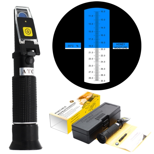 LED-RHF-30 10-30% Water Honey Refractometer With LED Light