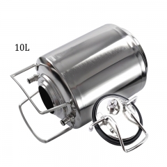 HB-BK70 Stainless Steel 2.6 Gallon Mini Ball Lock Keg System For Small Batch HomeBrewing Beer Brewing Strap Handle (10L) With Keg Lid