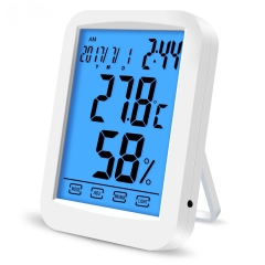 DT-16 Digital touch screen thermometer hygrometer Alarm Clock, with backlight