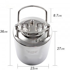 HB-BK70 Stainless Steel 2.6 Gallon Mini Ball Lock Keg System For Small Batch HomeBrewing Beer Brewing Strap Handle (10L) With Keg Lid