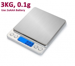 I2000-3KG 3KG 0.1g accuracy LCD Digital Scales Mini Electronic Grams Weight Balance Scale use AAA Battery